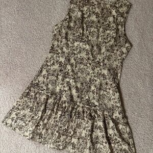 SHEIN Black and Cream Floral Mini Dress